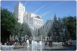 Фонтан, расположенный в Кольцовском сквере в Воронеже
