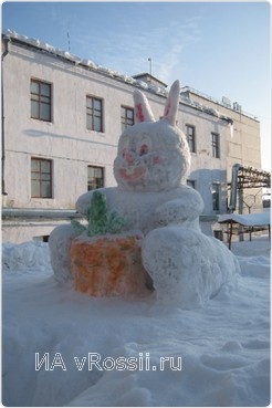 Впечатлил членов комиссии снежный сказочный зайчик 