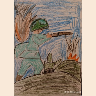 Солдат на поле боя