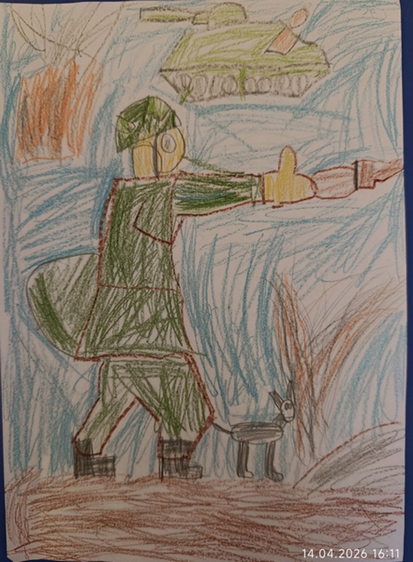 Солдат на поле боя