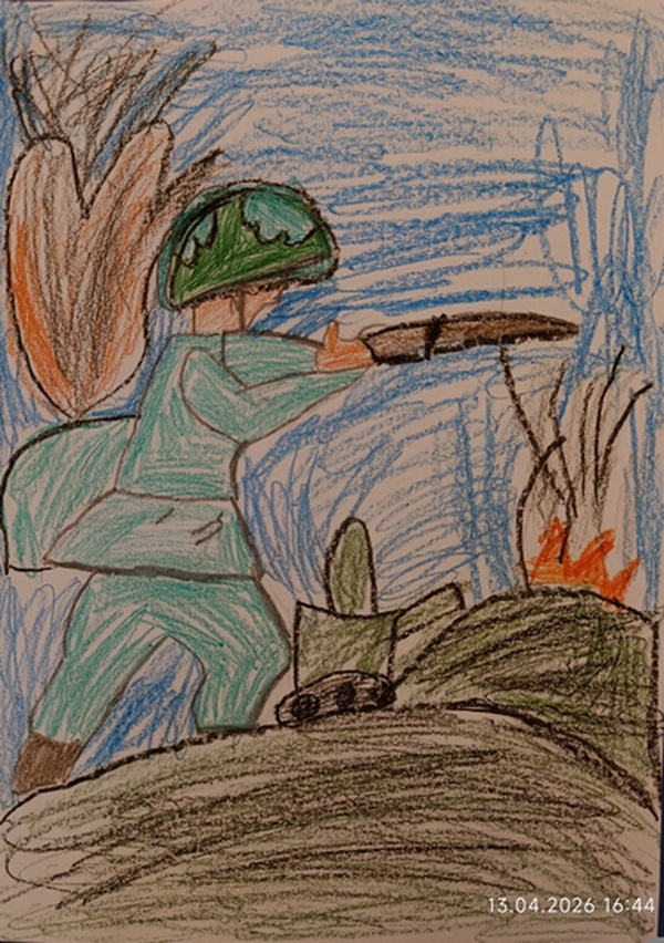 Солдат на поле боя