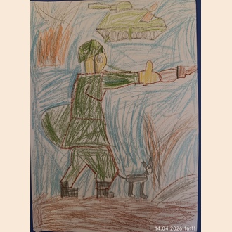 Солдат на поле боя